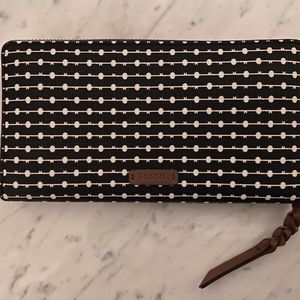 Fossil Emma  Large Stripe Zip-Around Wallet